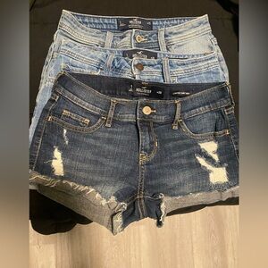 3 pack-Hollister Women's Denim Shorts - Dark Blue